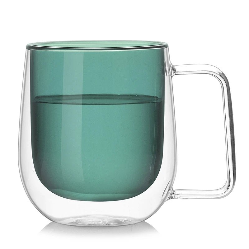 Colourful Double Walled Transparent Coffee Mug - The House Of BLOC