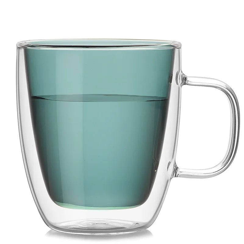 Colourful Double Walled Transparent Coffee Mug - The House Of BLOC