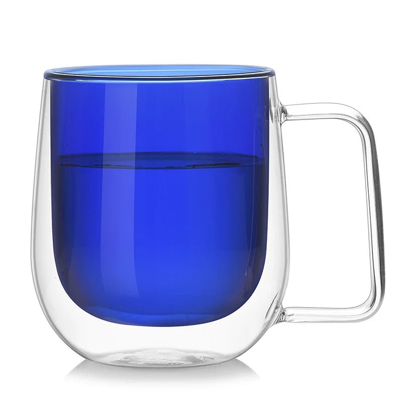 Colourful Double Walled Transparent Coffee Mug - The House Of BLOC