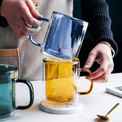 Colourful Glass Double Walled Coffee Mug - The House Of BLOC