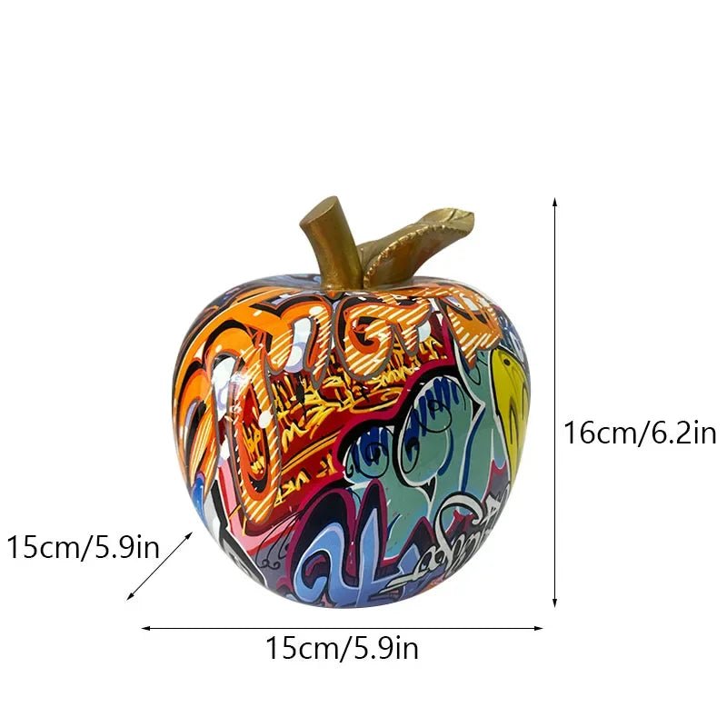 Colourful Resin Graffiti Apple Ornament - The House Of BLOC