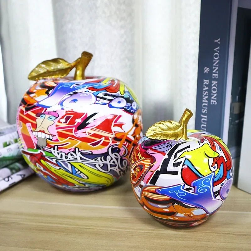 Colourful Resin Graffiti Apple Ornament - The House Of BLOC