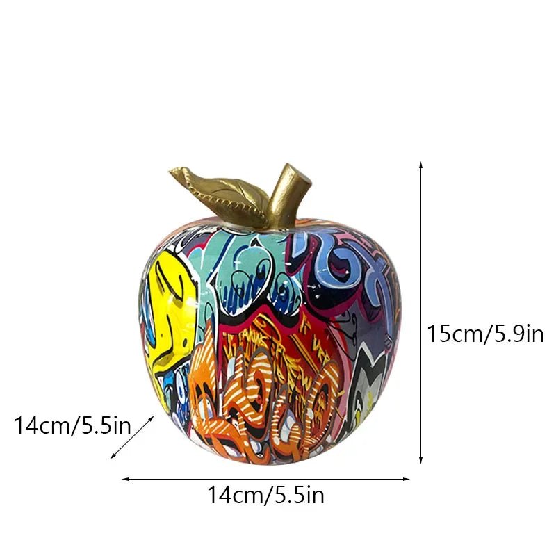 Colourful Resin Graffiti Apple Ornament - The House Of BLOC