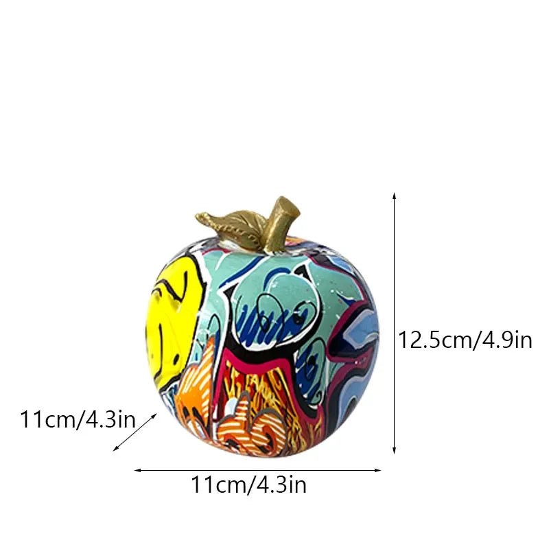 Colourful Resin Graffiti Apple Ornament - The House Of BLOC