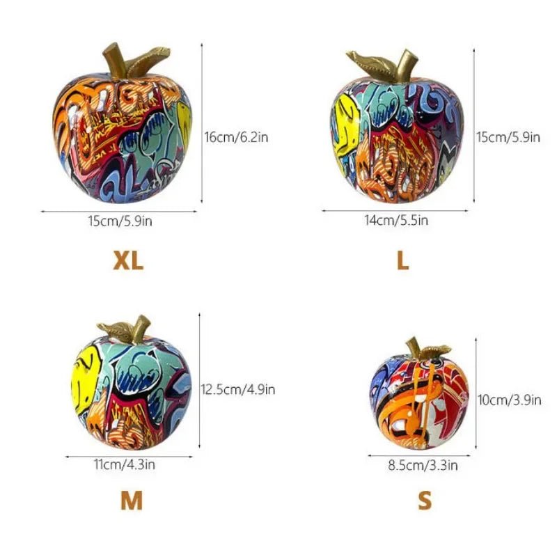 Colourful Resin Graffiti Apple Ornament - The House Of BLOC