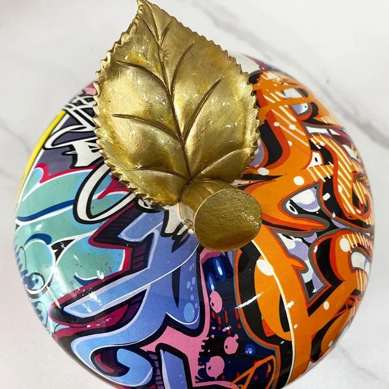 Colourful Resin Graffiti Apple Ornament - The House Of BLOC