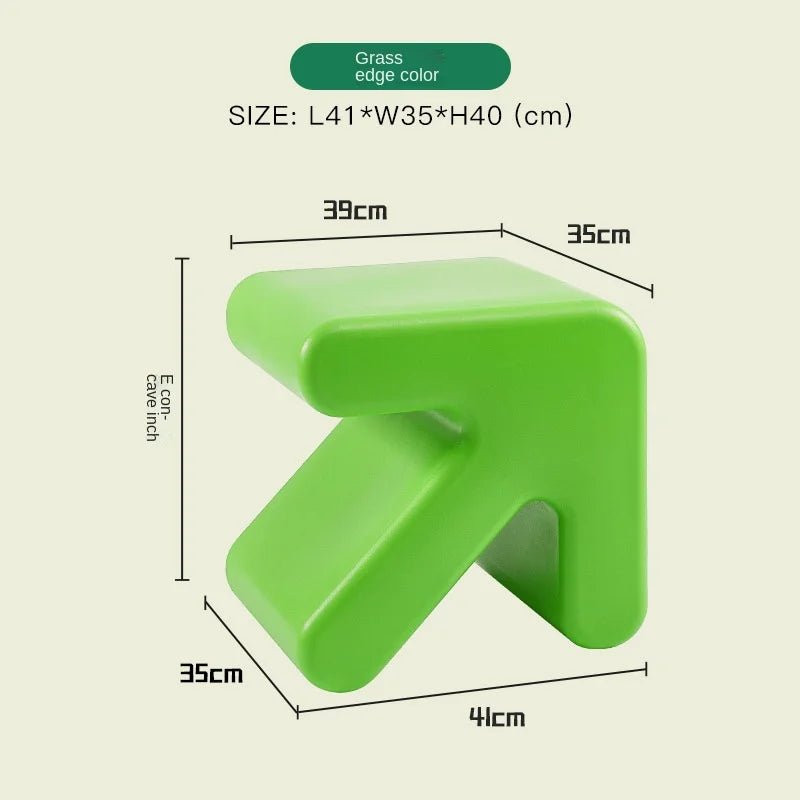 Colourful Thickened Plastic Arrow Shape Stool - The House Of BLOC