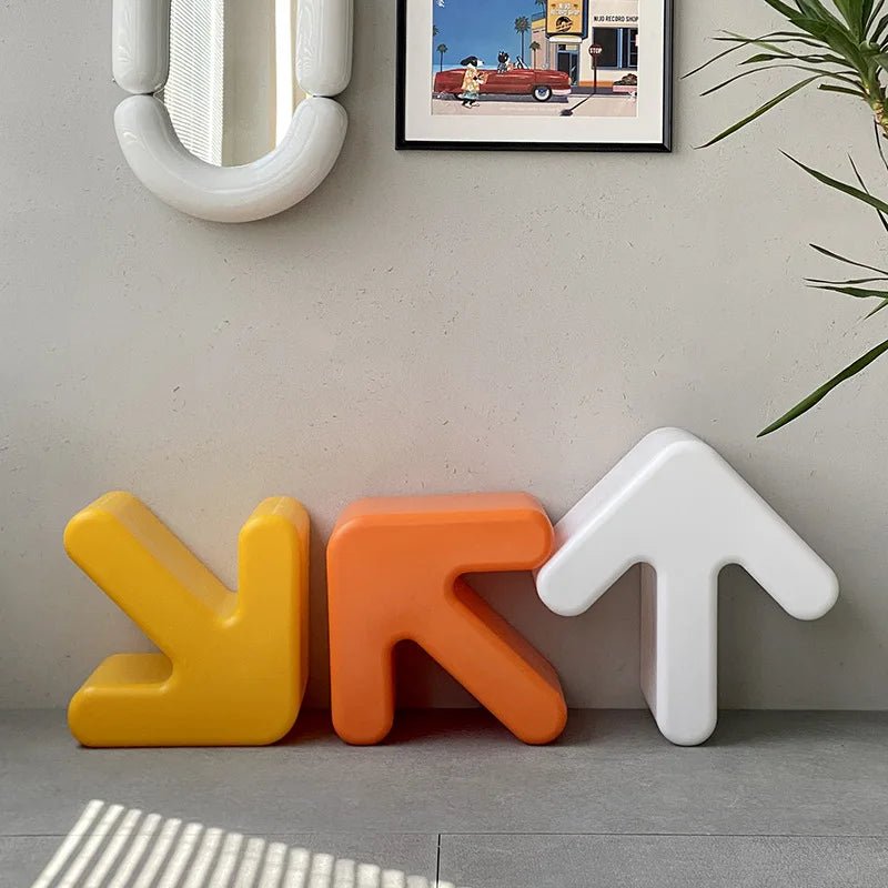 Colourful Thickened Plastic Arrow Shape Stool - The House Of BLOC