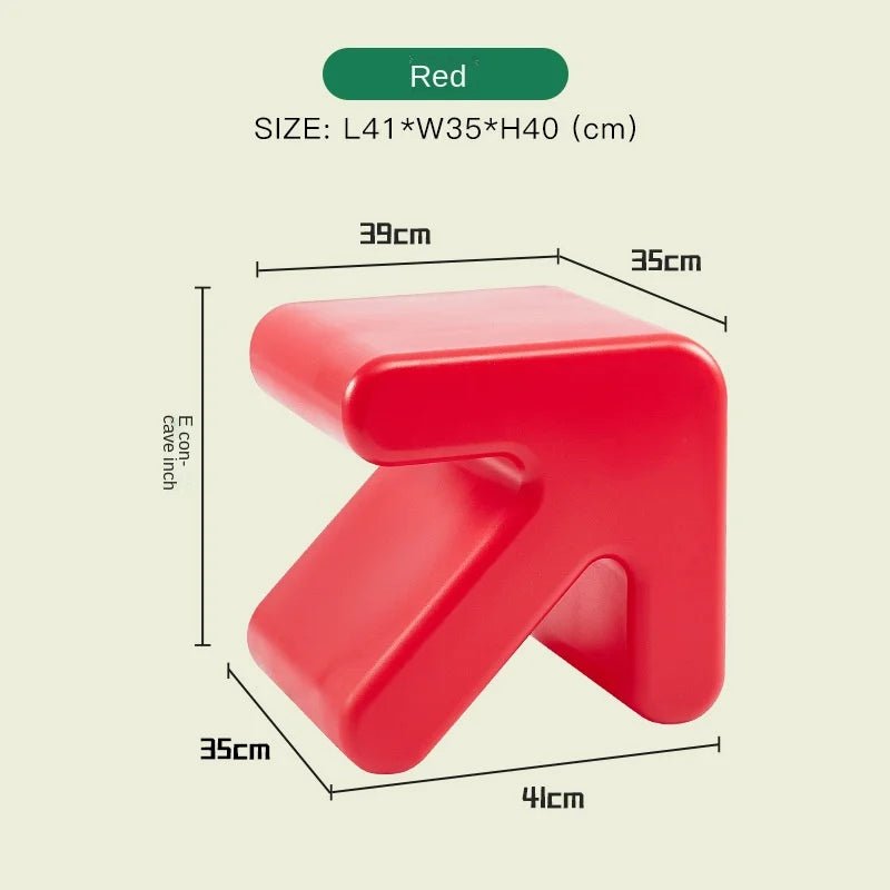 Colourful Thickened Plastic Arrow Shape Stool - The House Of BLOC