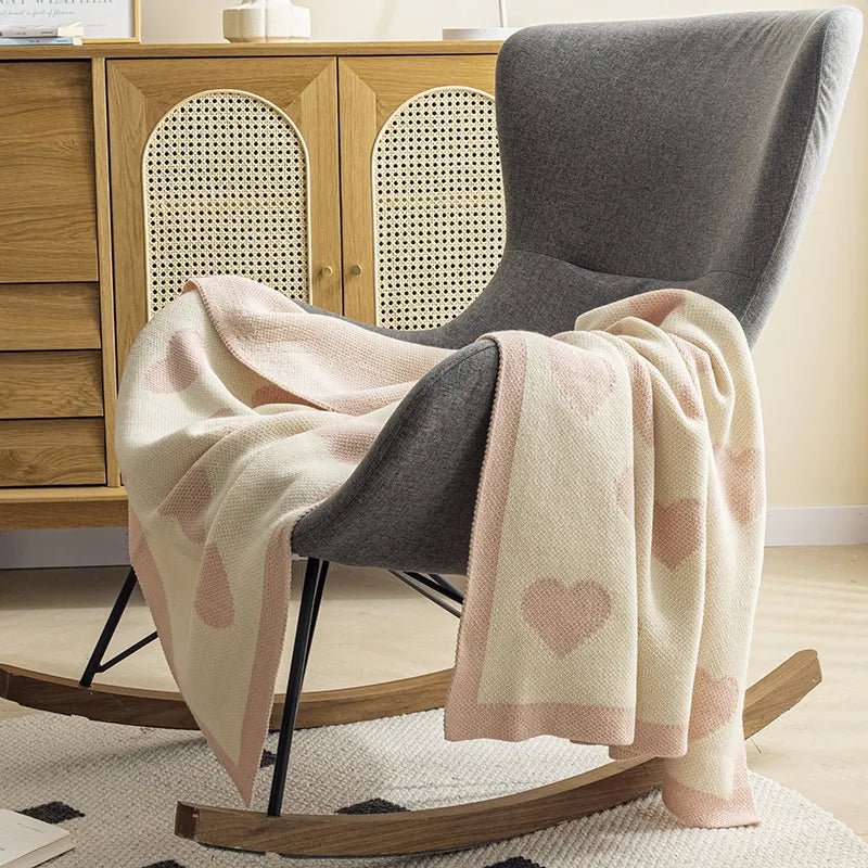 Comfortable & Cosy Hearts Sofa Blanket - The House Of BLOC