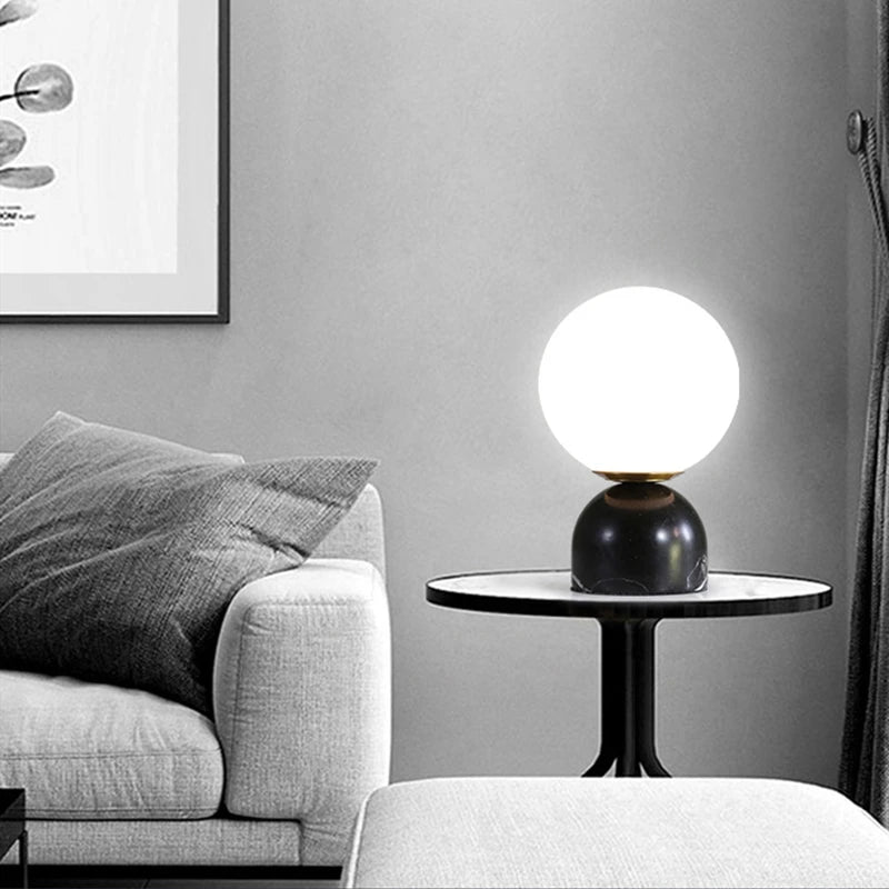 Contemporary Marble Living Room Table Lamp - The House Of BLOC