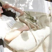 Cosy Woollen Knitted Tassel Sofa Blanket - The House Of BLOC