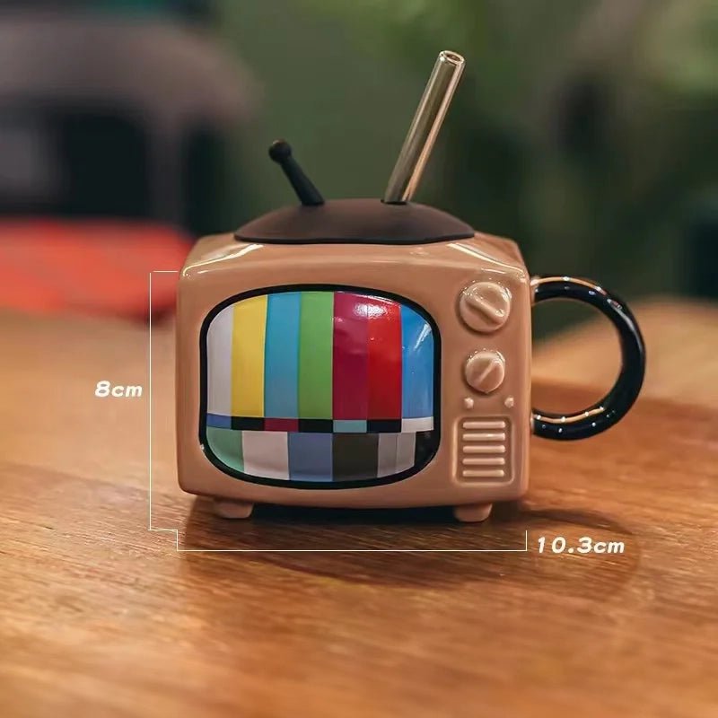 Creative 3D TV Shape Ceramic Coffee Mug With Lid - The House Of BLOC