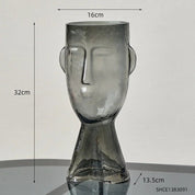 Creative Glass Head Shape Decorative Vase - The House Of BLOC