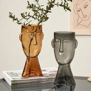 Creative Glass Head Shape Decorative Vase - The House Of BLOC
