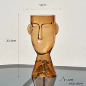 Creative Glass Head Shape Decorative Vase - The House Of BLOC