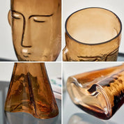 Creative Glass Head Shape Decorative Vase - The House Of BLOC
