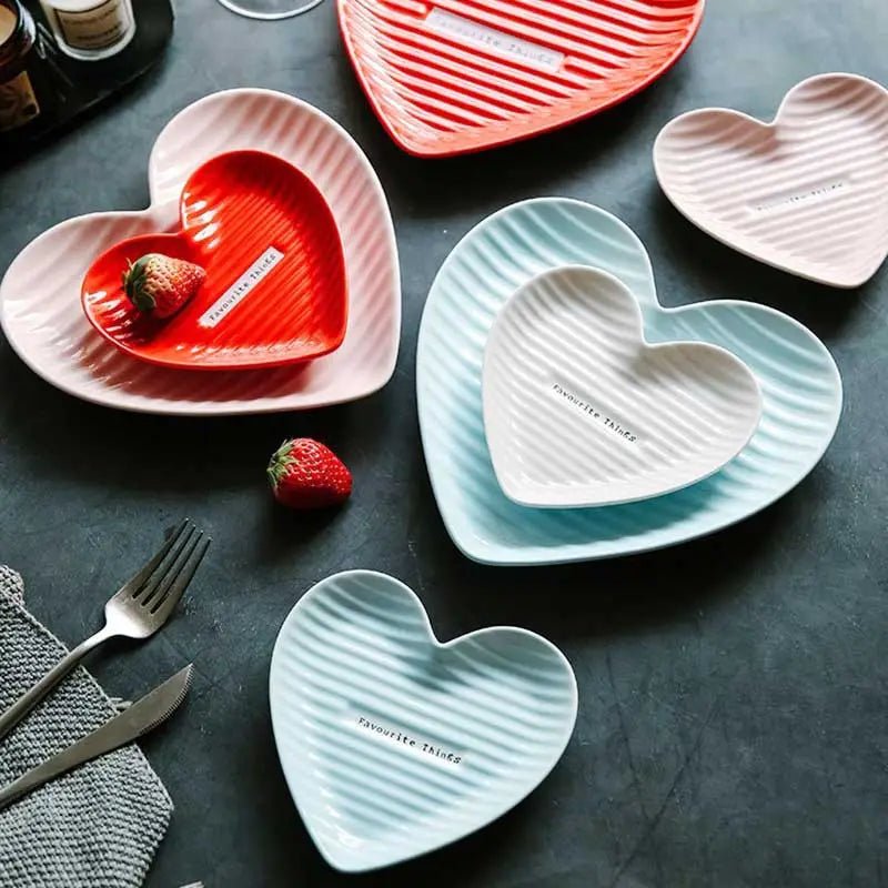 Creative Heart Shape Ceramic Plate - The House Of BLOC