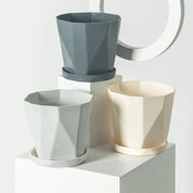 Creative Resin Simple Flower Pot & Saucer