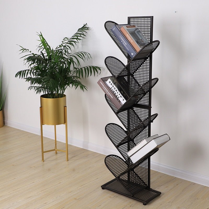 Creative Tree Shaped Iron Grid Bookshelf - The House Of BLOC