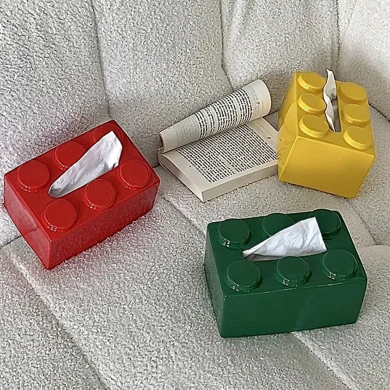 Cute Ceramic Building Blocks Tissue Box - The House Of BLOC