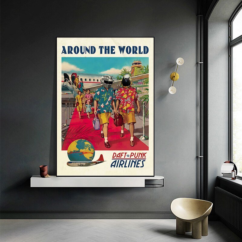 Daft Punk Band 'Around The World' Canvas Poster - The House Of BLOC