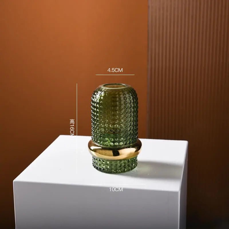 Dark Green Hydroponic Glass Vase - The House Of BLOC