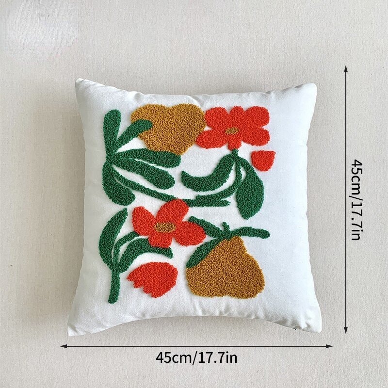 Decorative Embroidered Floral Cushion Cover - The House Of BLOC