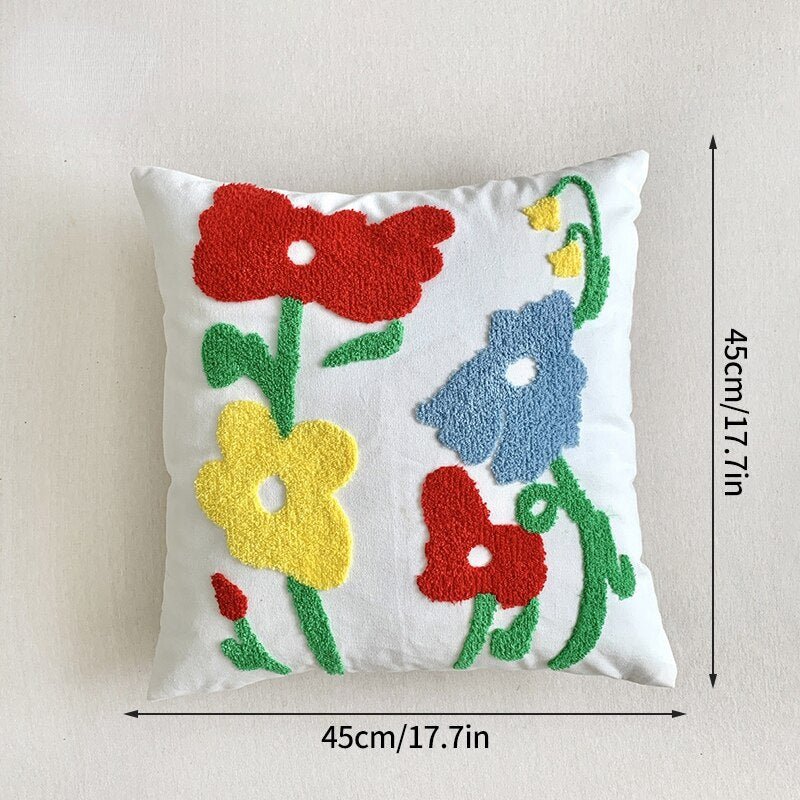 Decorative Embroidered Floral Cushion Cover - The House Of BLOC