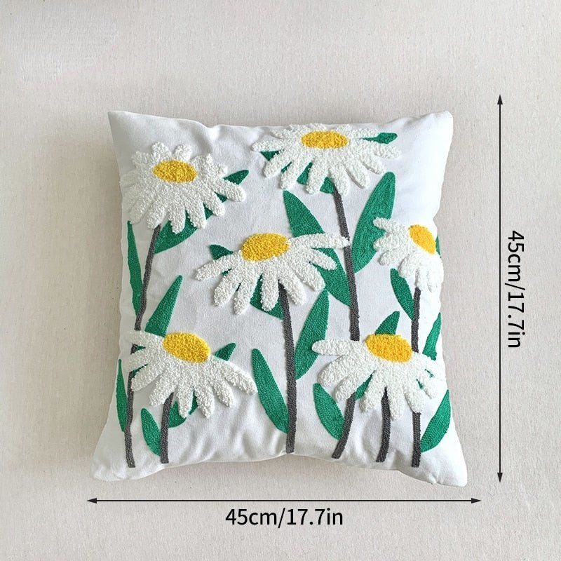 Decorative Embroidered Floral Cushion Cover - The House Of BLOC