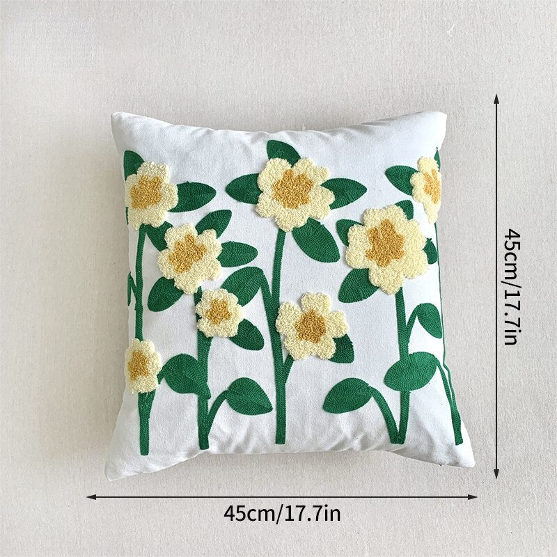 Decorative Embroidered Floral Cushion Cover - The House Of BLOC