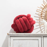Decorative Knotted Suede Effect Ball Soft Cushion - The House Of BLOC