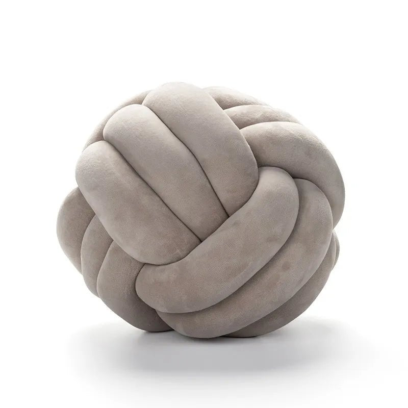 Decorative Knotted Suede Effect Ball Soft Cushion - The House Of BLOC