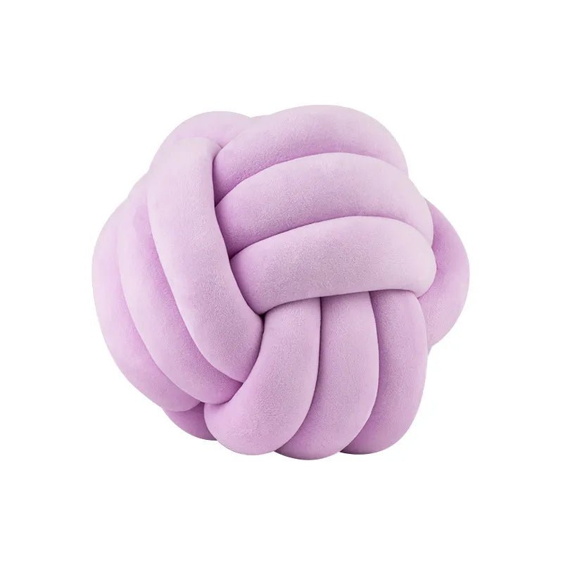 Decorative Knotted Suede Effect Ball Soft Cushion - The House Of BLOC