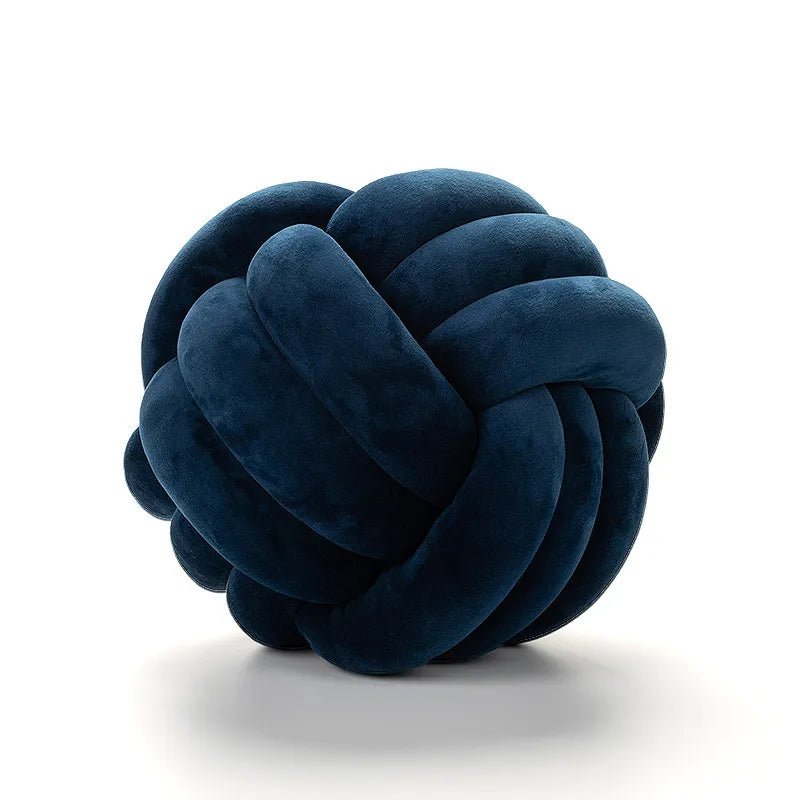 Decorative Knotted Suede Effect Ball Soft Cushion - The House Of BLOC