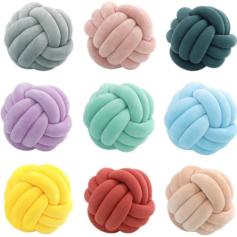Decorative Knotted Suede Effect Ball Soft Cushion - The House Of BLOC