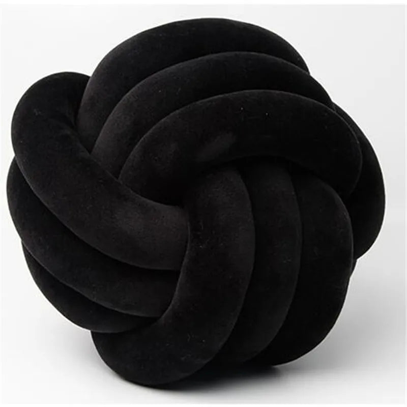 Decorative Knotted Suede Effect Ball Soft Cushion - The House Of BLOC