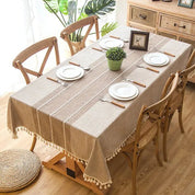 Decorative Plaid Pastel Linen Tablecloth - The House Of BLOC
