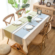 Decorative Plaid Pastel Linen Tablecloth - The House Of BLOC