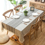 Decorative Plaid Pastel Linen Tablecloth - The House Of BLOC
