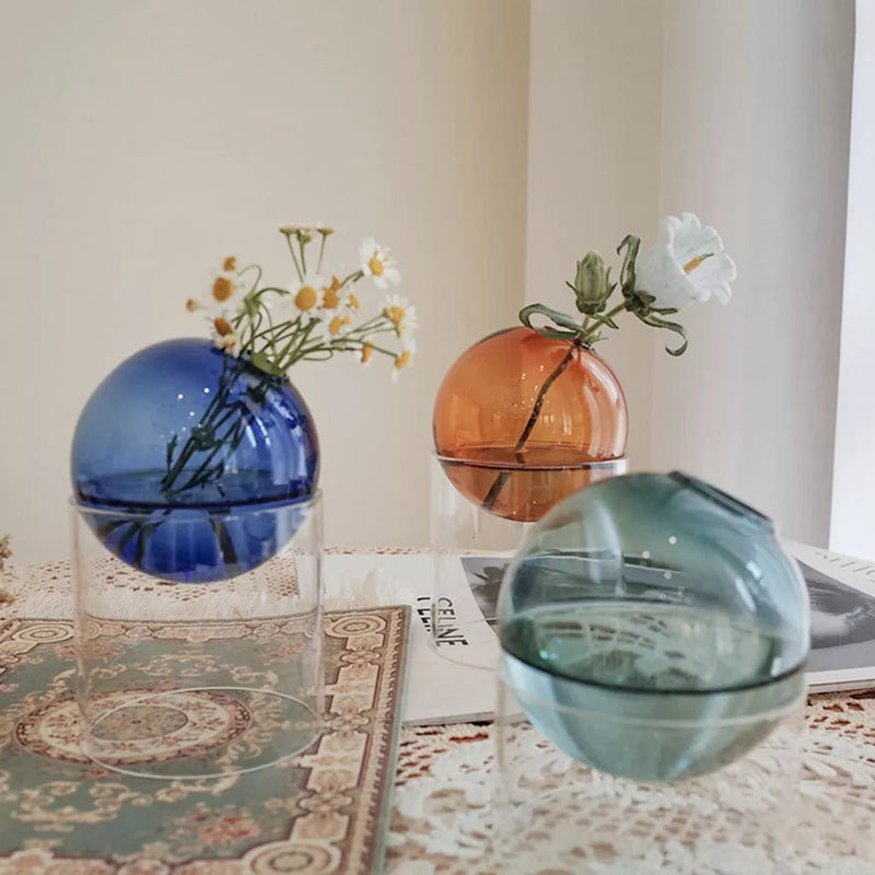 Decorative Round Modern Glass Vase - The House Of BLOC