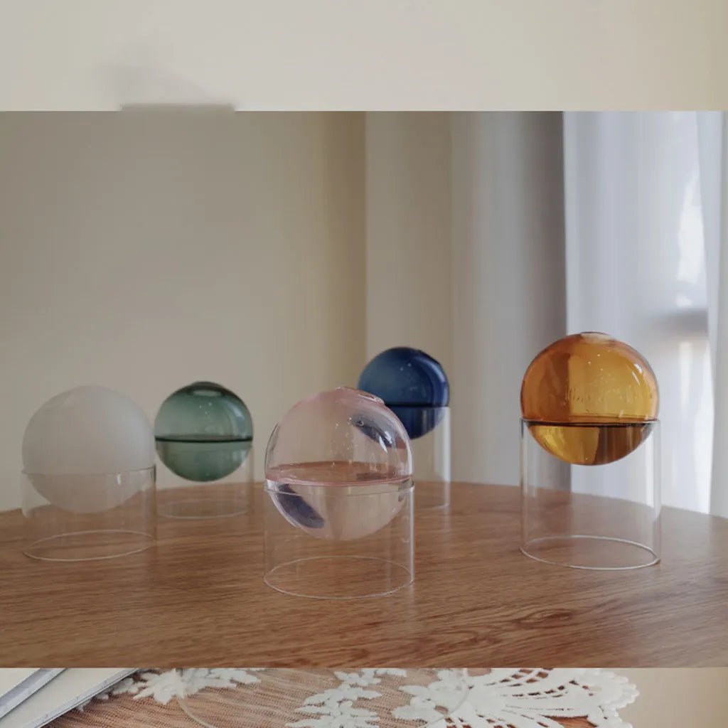 Decorative Round Modern Glass Vase - The House Of BLOC