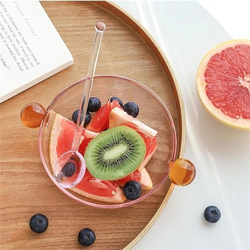 Double Ball Handled Coloured Glass Bowl - The House Of BLOC