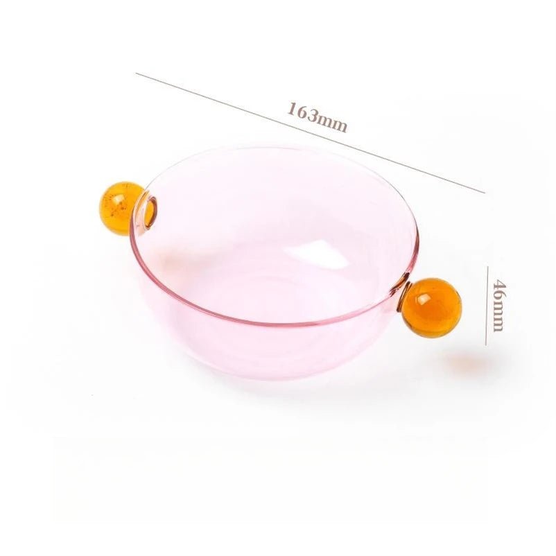 Double Ball Handled Coloured Glass Bowl - The House Of BLOC