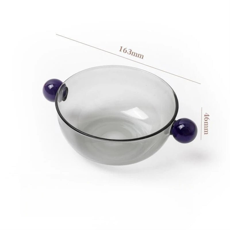 Double Ball Handled Coloured Glass Bowl - The House Of BLOC