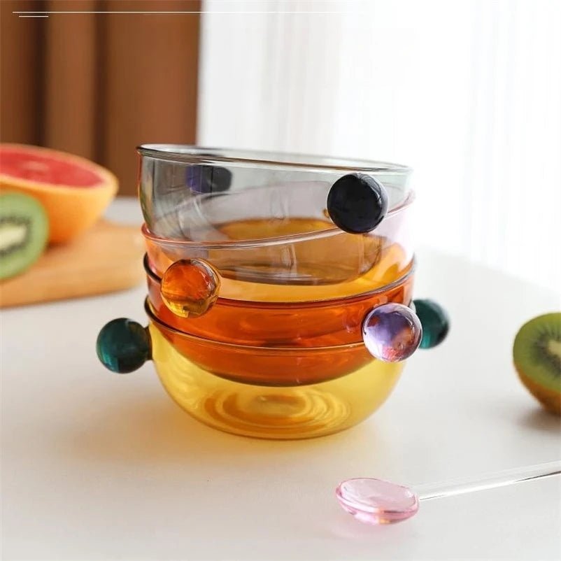 Double Ball Handled Coloured Glass Bowl - The House Of BLOC