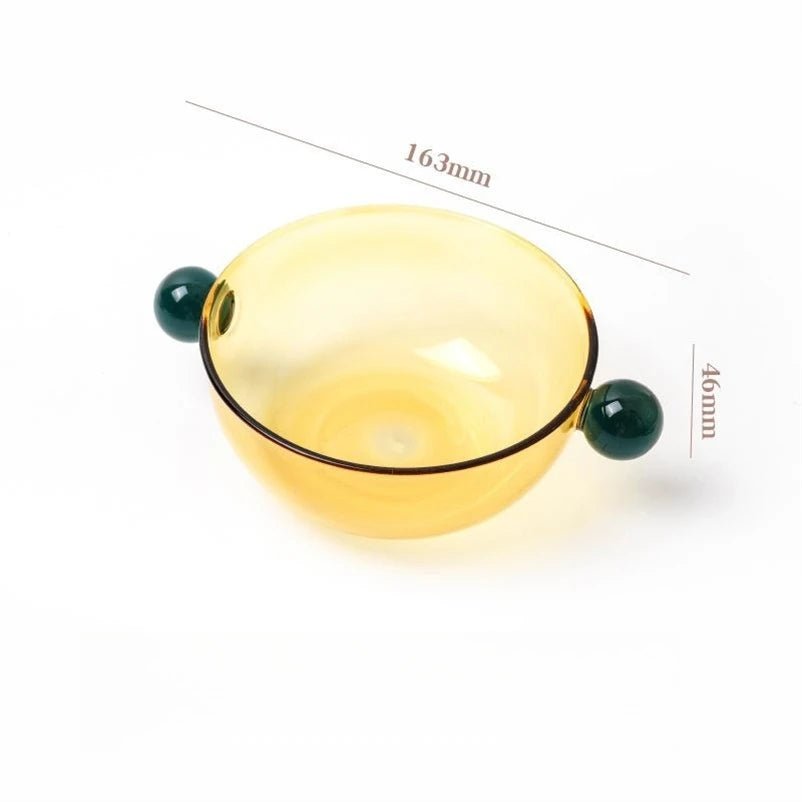 Double Ball Handled Coloured Glass Bowl - The House Of BLOC