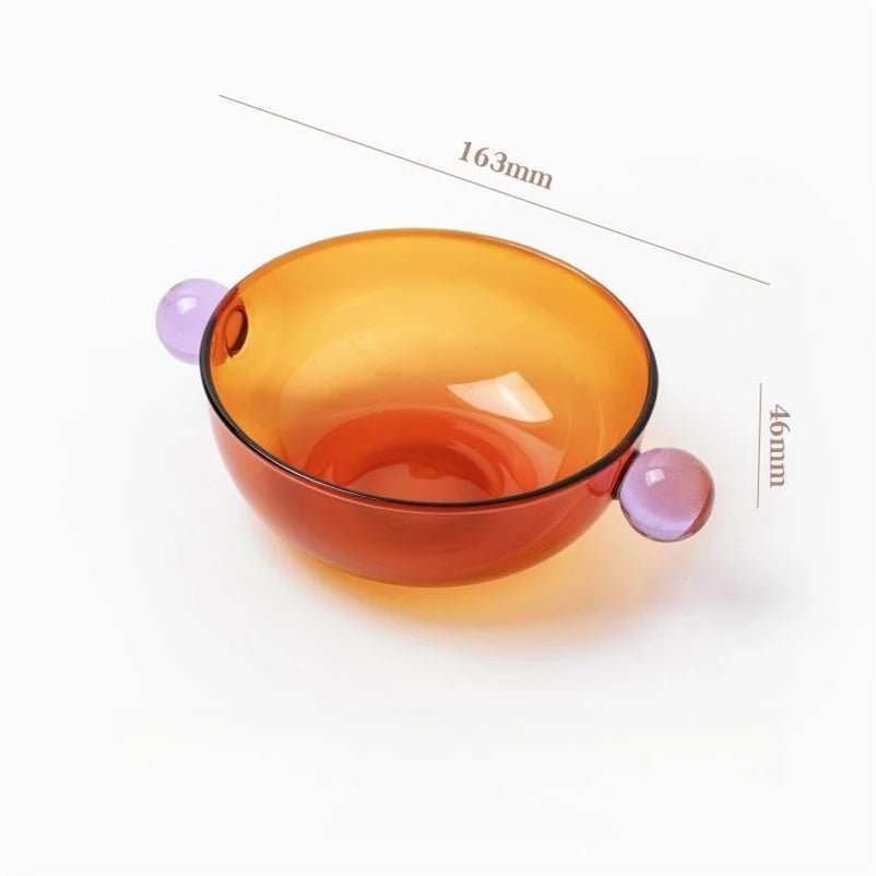 Double Ball Handled Coloured Glass Bowl - The House Of BLOC