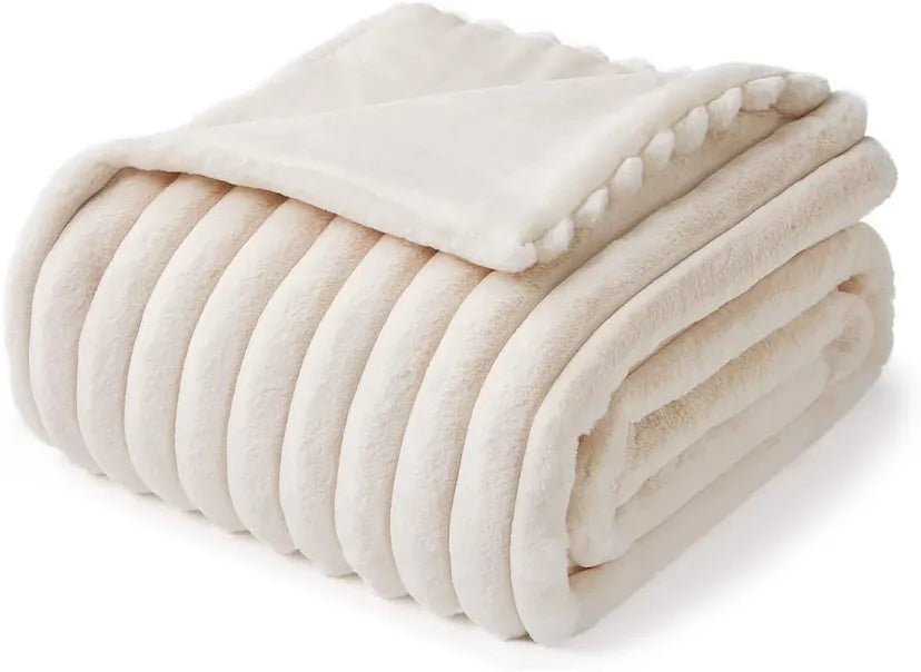 Double Layer Faux Fur Warm Winter Plush Blanket - The House Of BLOC