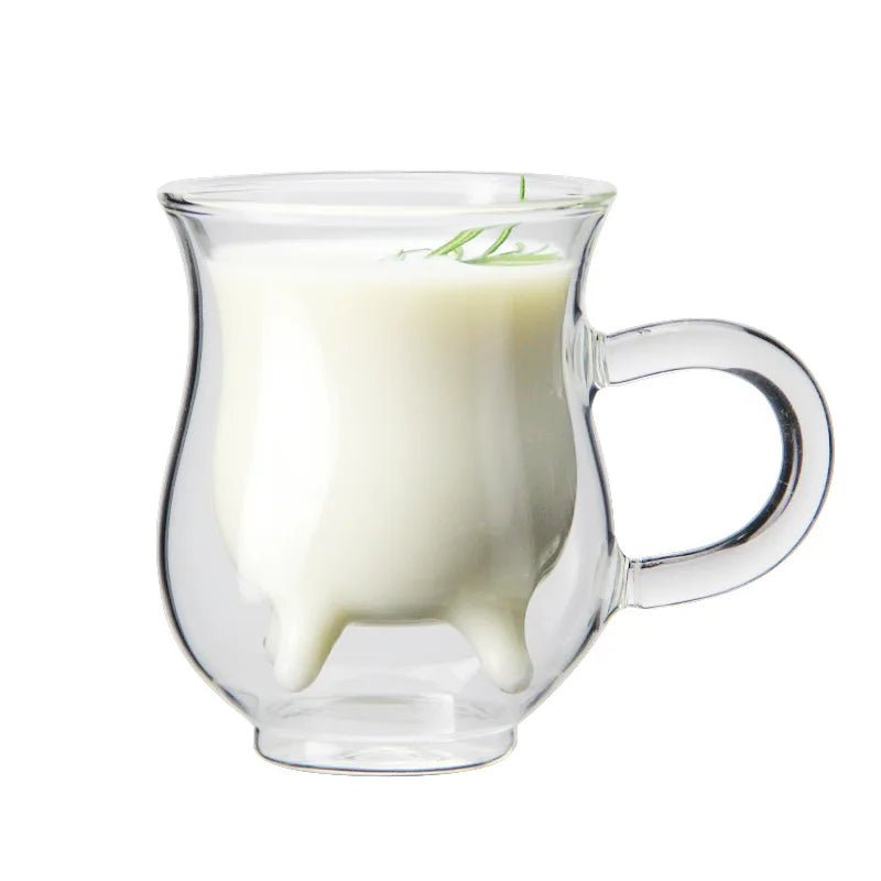 Double Layer Glass 'Cow' Coffee Mug - The House Of BLOC